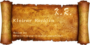 Kleiner Rozália névjegykártya